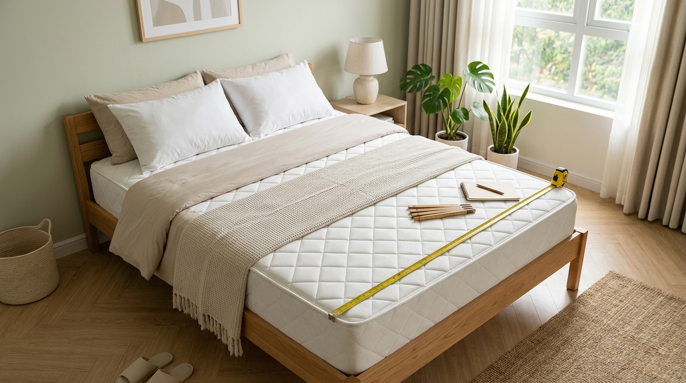 Bảng kích thước đệm tiêu chuẩn Việt Nam 2027 (đầy đủ 1m – 2m2) + cách chọn size