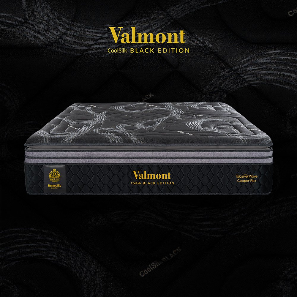 Nệm lò xo CoolSilk BLACK Valmont 42 cm