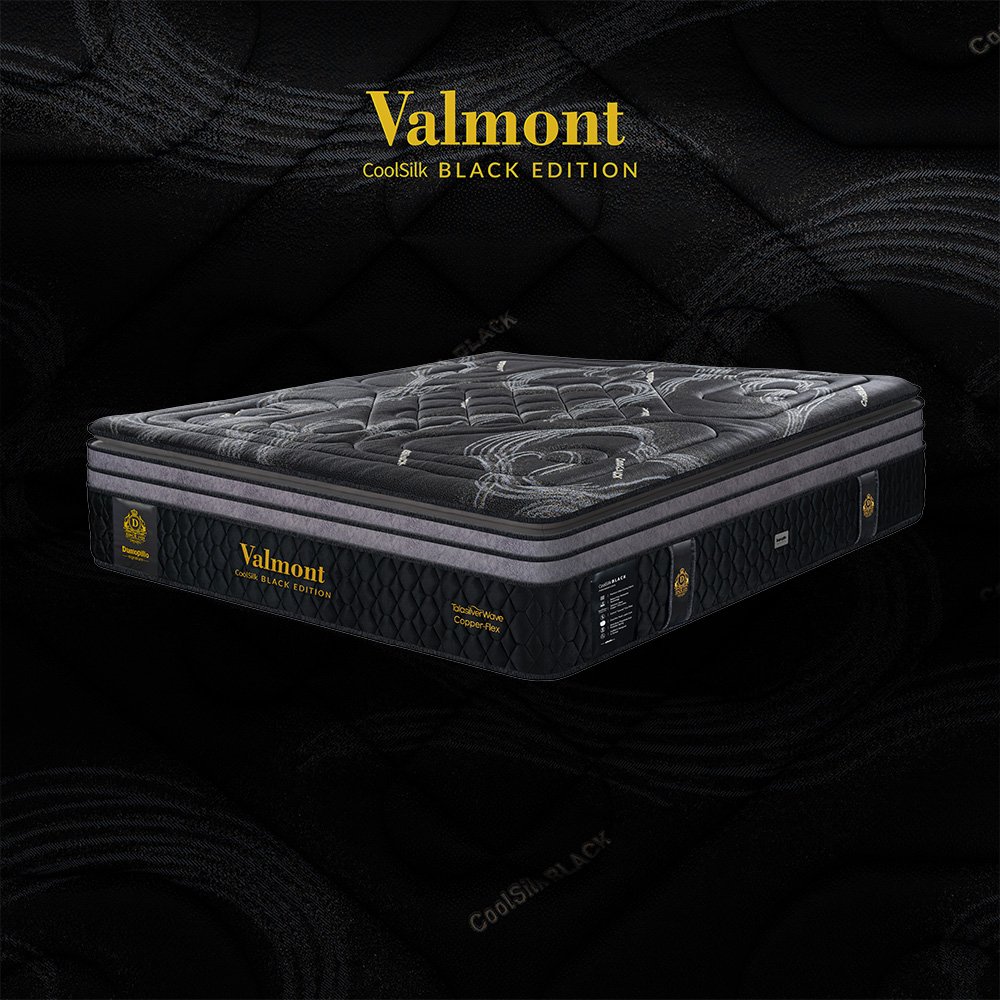 Nệm lò xo CoolSilk BLACK Valmont 42 cm