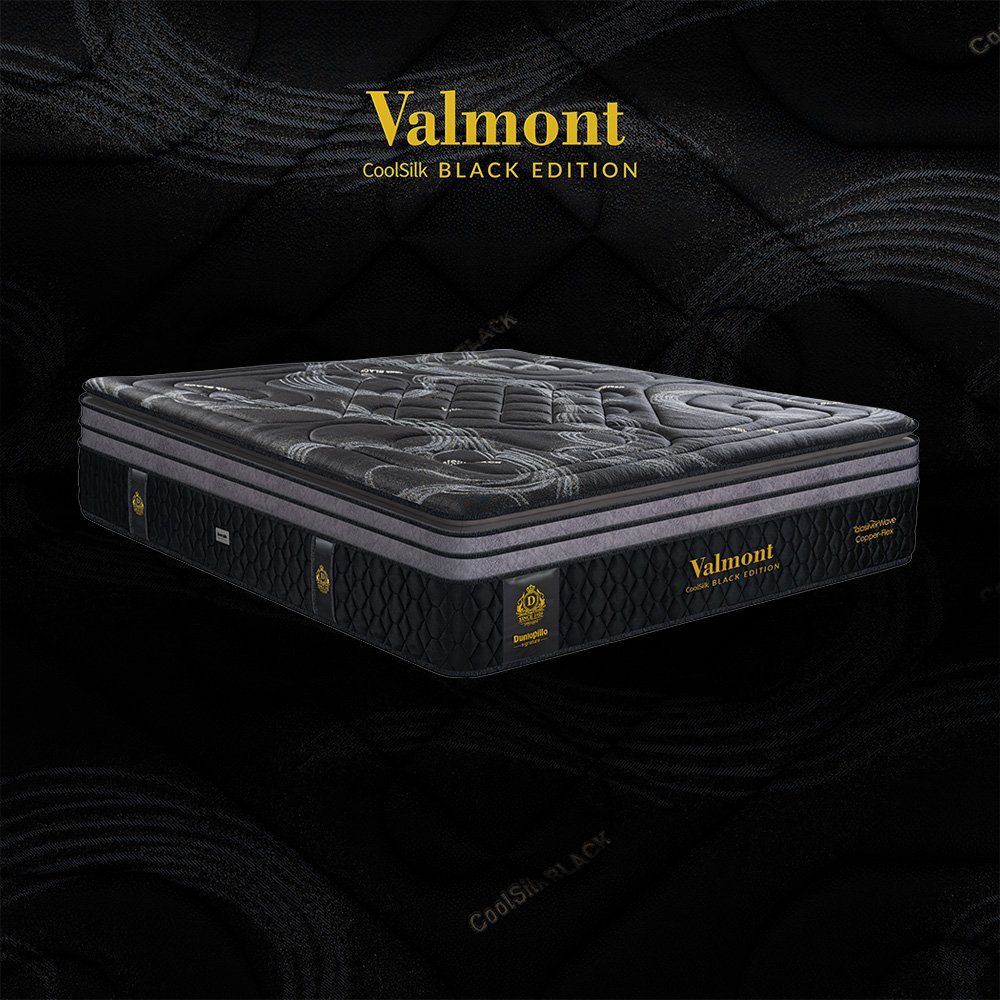 Nệm lò xo CoolSilk BLACK Valmont 42 cm