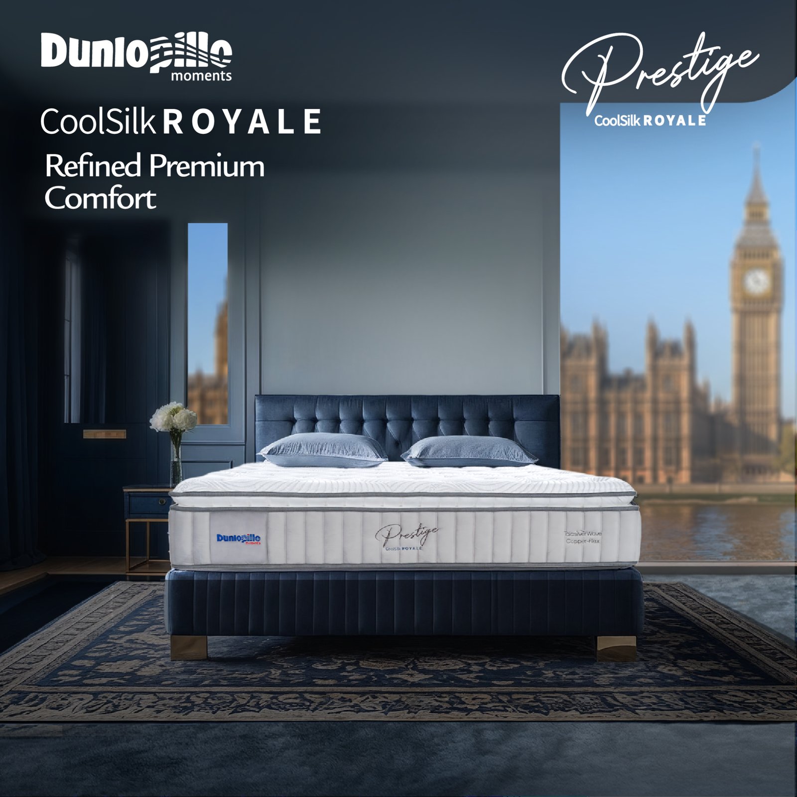 Nệm lò xo CoolSilk ROYALE Prestige 33 cm